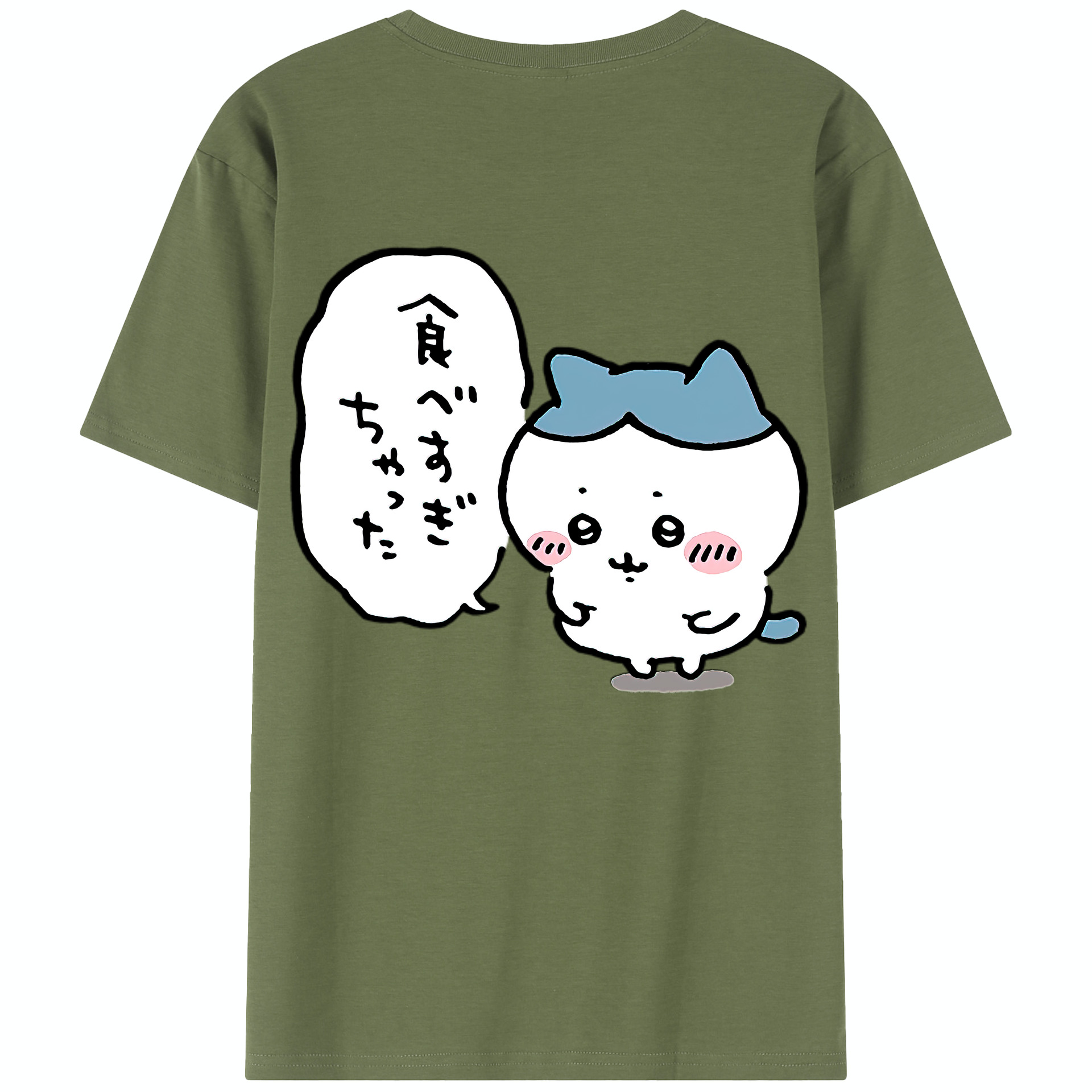 （画像用） ちいかわ ハチワレ Chii-kawa hachiware 綿100％半袖Tシャツ（背面プリント）